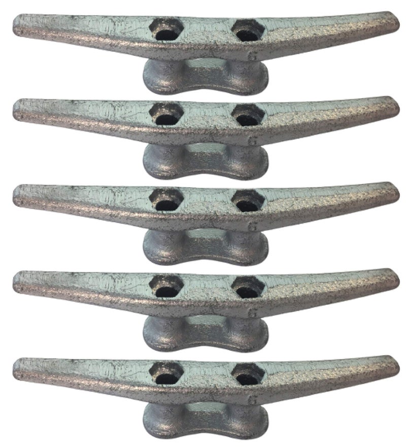 ZUJARA 6 inch Dock Cleats, 5-Pack Galvanized Iron Boat Cleat for Marine or Decorative Applications - Image 1